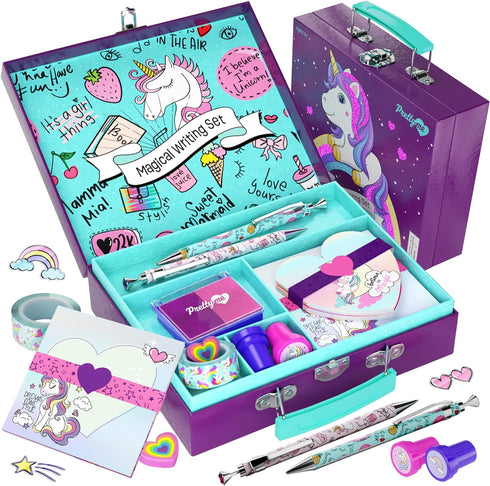 Unicorn Stationery Set for Girls Ages 6, 7, 8, 9, 10-12 Year Old